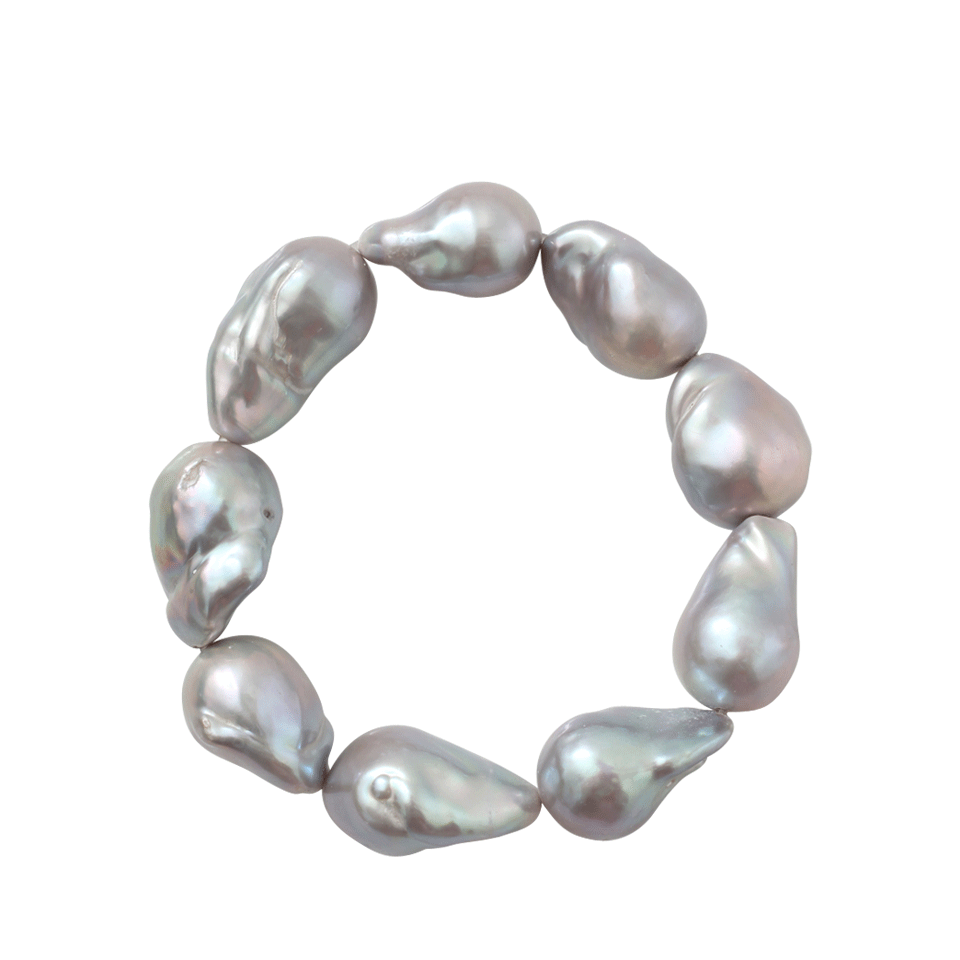 JORDAN ALEXANDER-Silver Baroque Pearl Bracelet-SILVER