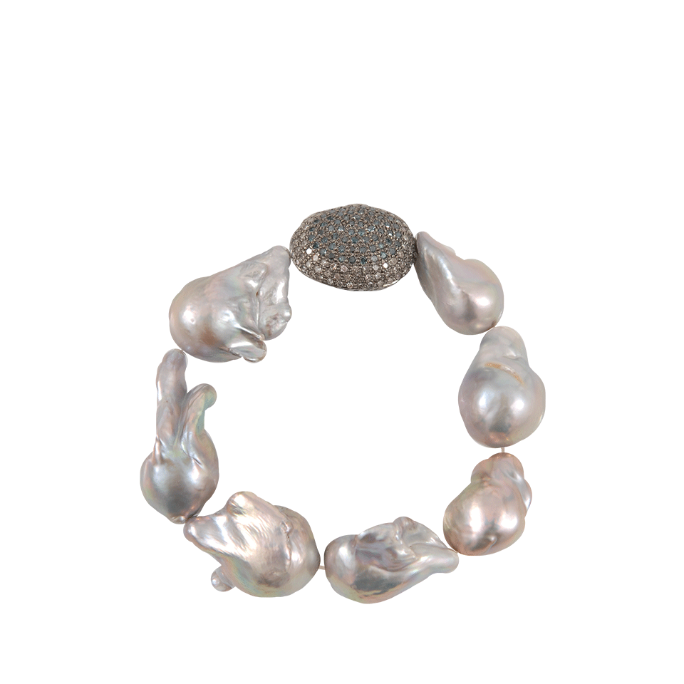 JORDAN ALEXANDER-Silver Baroque Pearl Bracelet-SILVER