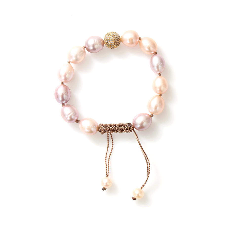 JORDAN ALEXANDER-Peach Freshwater Pearl Bracelet-YELLOW GOLD