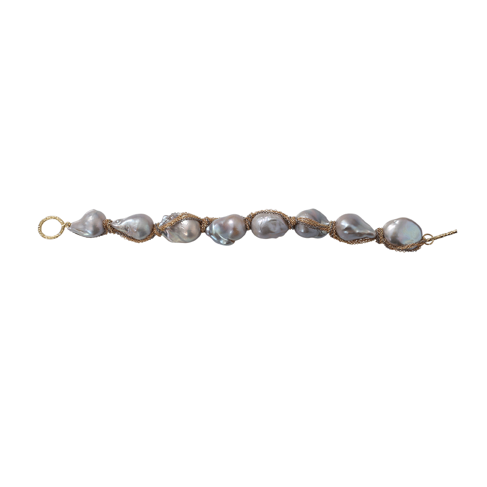 JORDAN ALEXANDER-Silver Baroque Pearl Bracelet-YELLOW GOLD