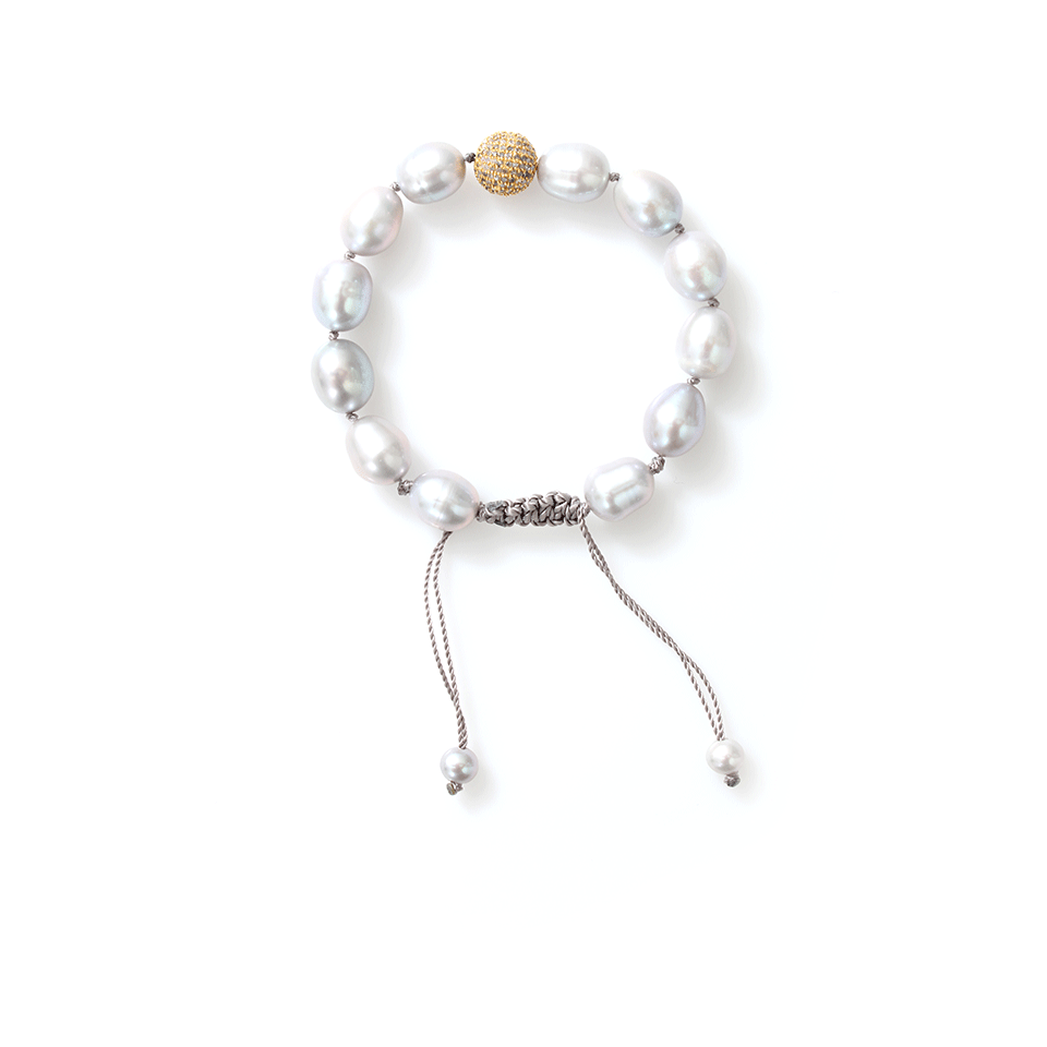 JORDAN ALEXANDER-Silver Freshwater Pearl Bracelet-YELLOW GOLD