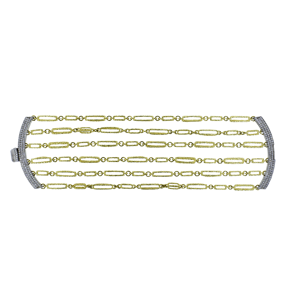 JORDAN ALEXANDER-Six Strand Diamond Bracelet-YELLOW GOLD