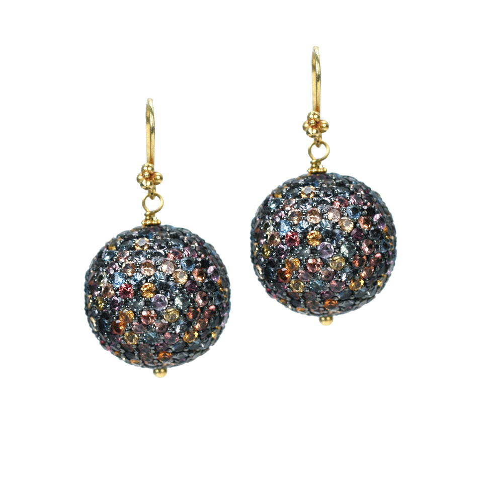 JORDAN ALEXANDER-Mixed Sapphire Ball Earrings-GOLD/MIX