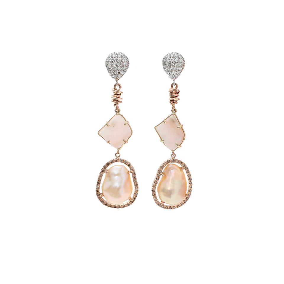 JORDAN ALEXANDER-Beige Pearl Slice Earrings-ROSE GOLD