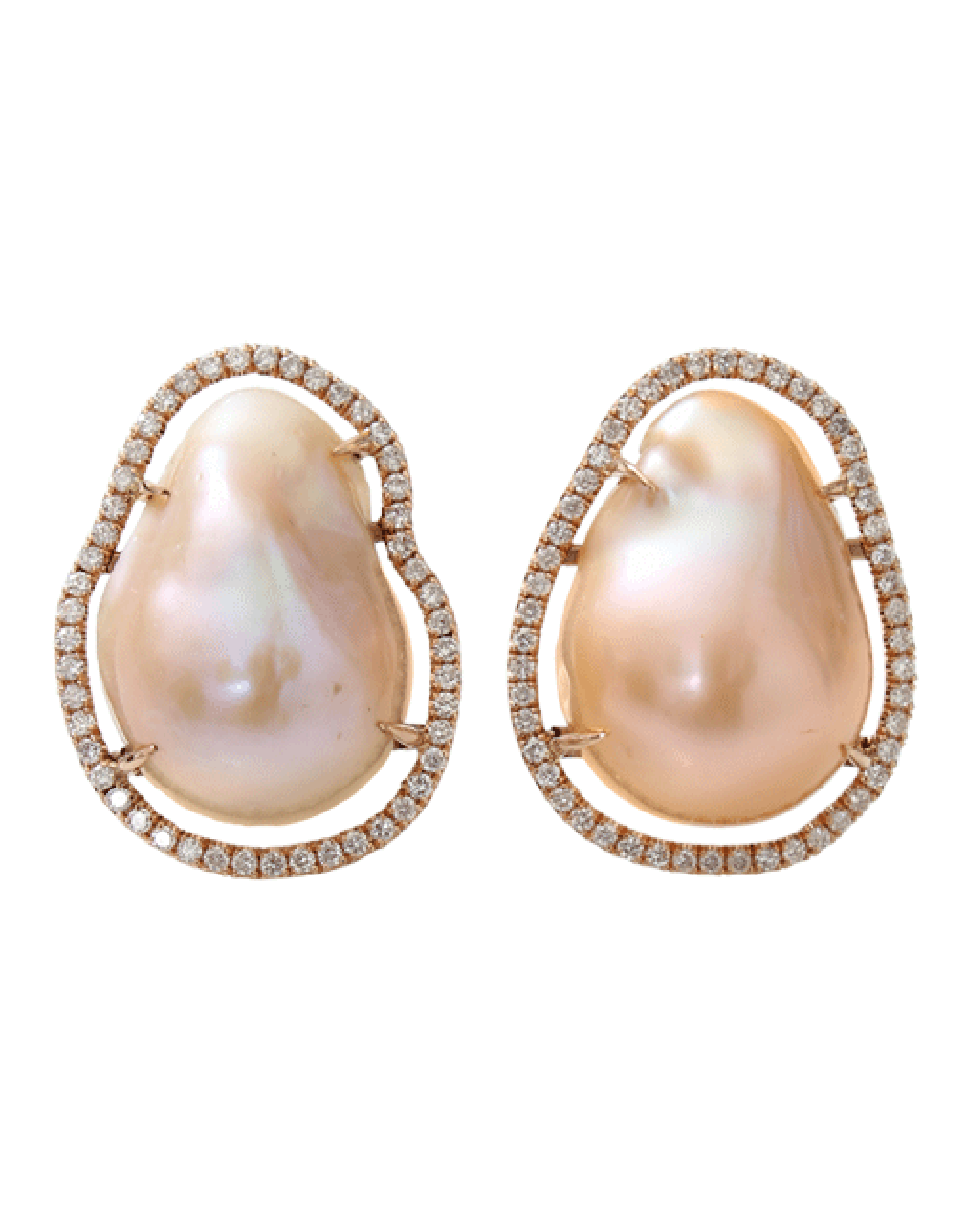JORDAN ALEXANDER-Fresh Water Pearl Slice Earrings-ROSE GOLD