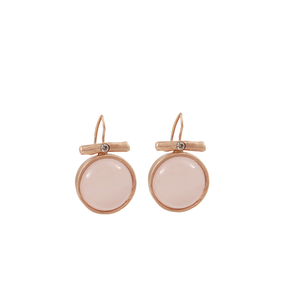 JORDAN ALEXANDER-Pink Chalcendony Cabochon Earrings-ROSE GOLD