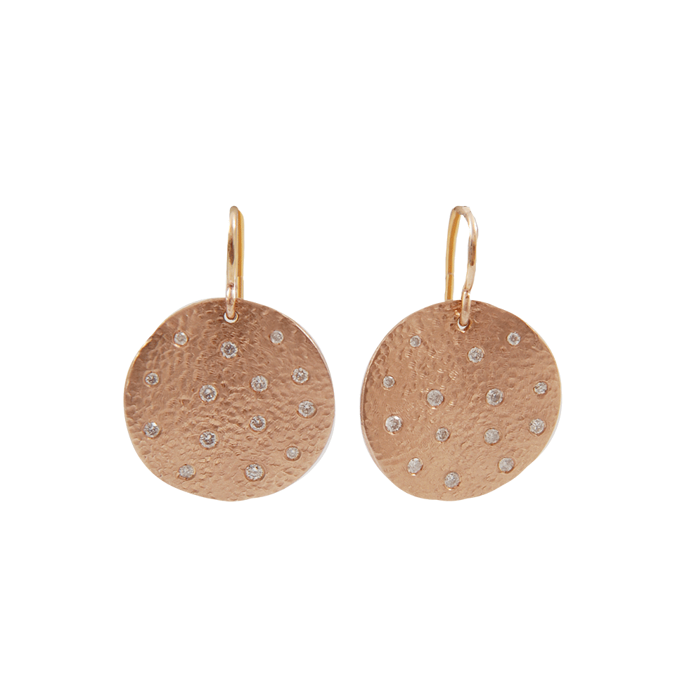 JORDAN ALEXANDER-Scattered Diamond Disc Earrings-ROSE GOLD