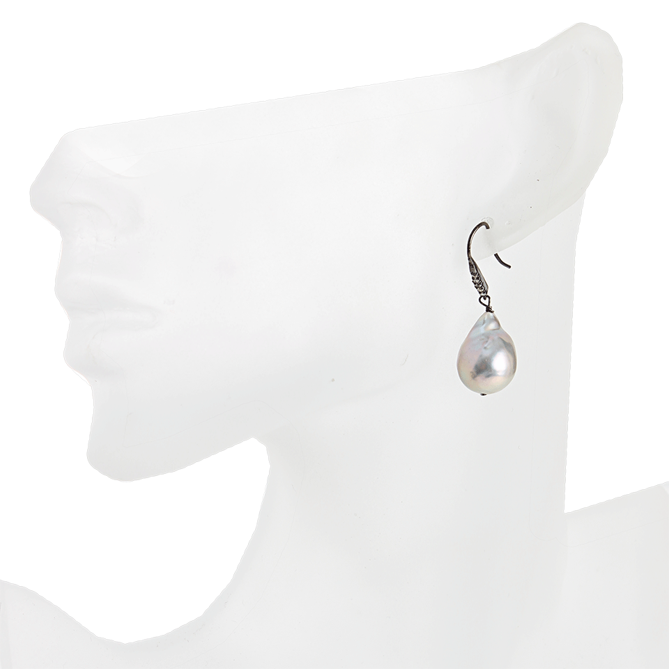 JORDAN ALEXANDER-Baroque-Pearl Earrings With Pave-SILVER