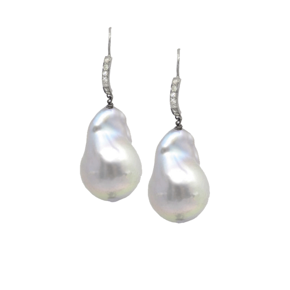JORDAN ALEXANDER-Baroque-Pearl Earrings With Pave-SILVER