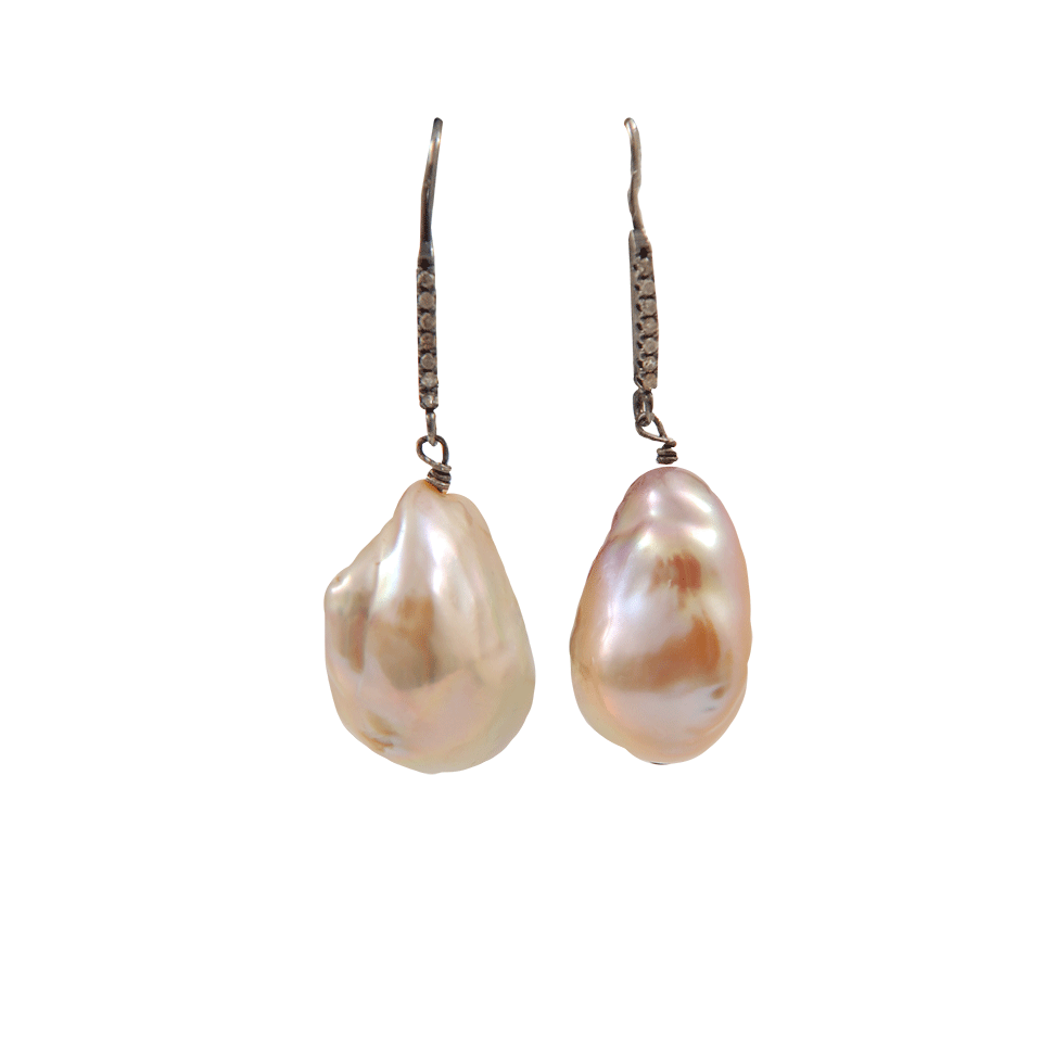 JORDAN ALEXANDER-Beige Baroque Pearl Earrings-SILVER
