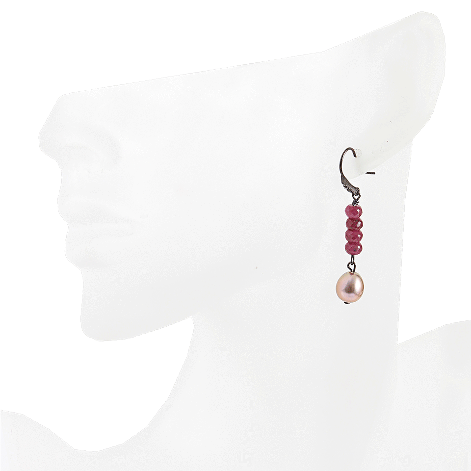 JORDAN ALEXANDER-Ruby and Pearl on Diamond Silver Earrings-SILVER