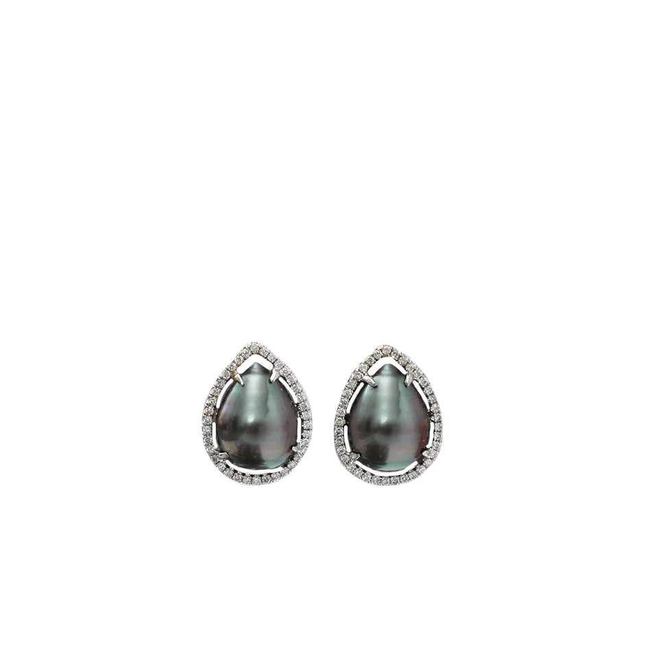 JORDAN ALEXANDER-Baroque Tahitian Pearl Studs-WHITE GOLD