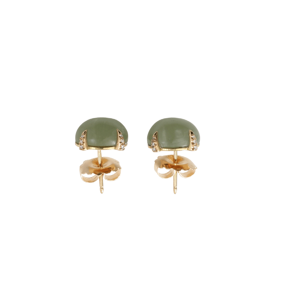 JORDAN ALEXANDER-Aquamarine And Diamond Stud Earrings-YELLOW GOLD