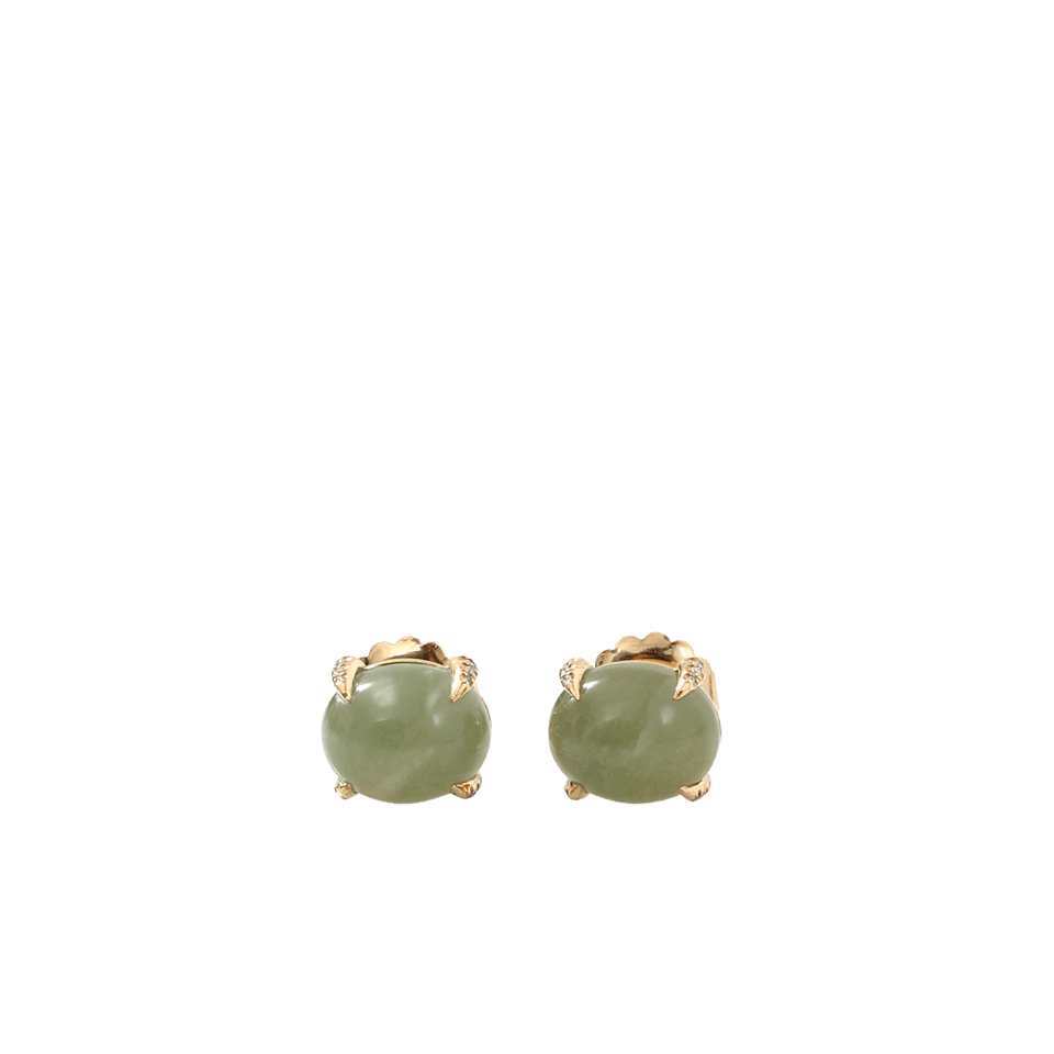 JORDAN ALEXANDER-Aquamarine And Diamond Stud Earrings-YELLOW GOLD