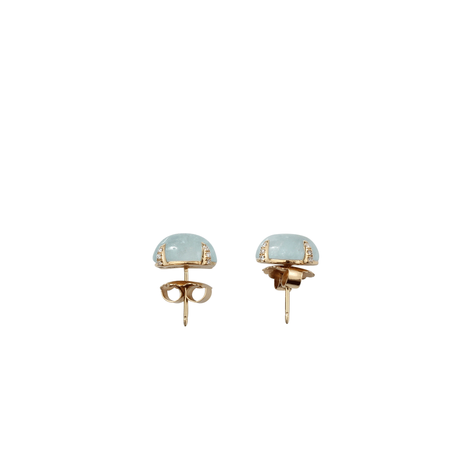 JORDAN ALEXANDER-Cabochon Aquamarine Earrings-YELLOW GOLD