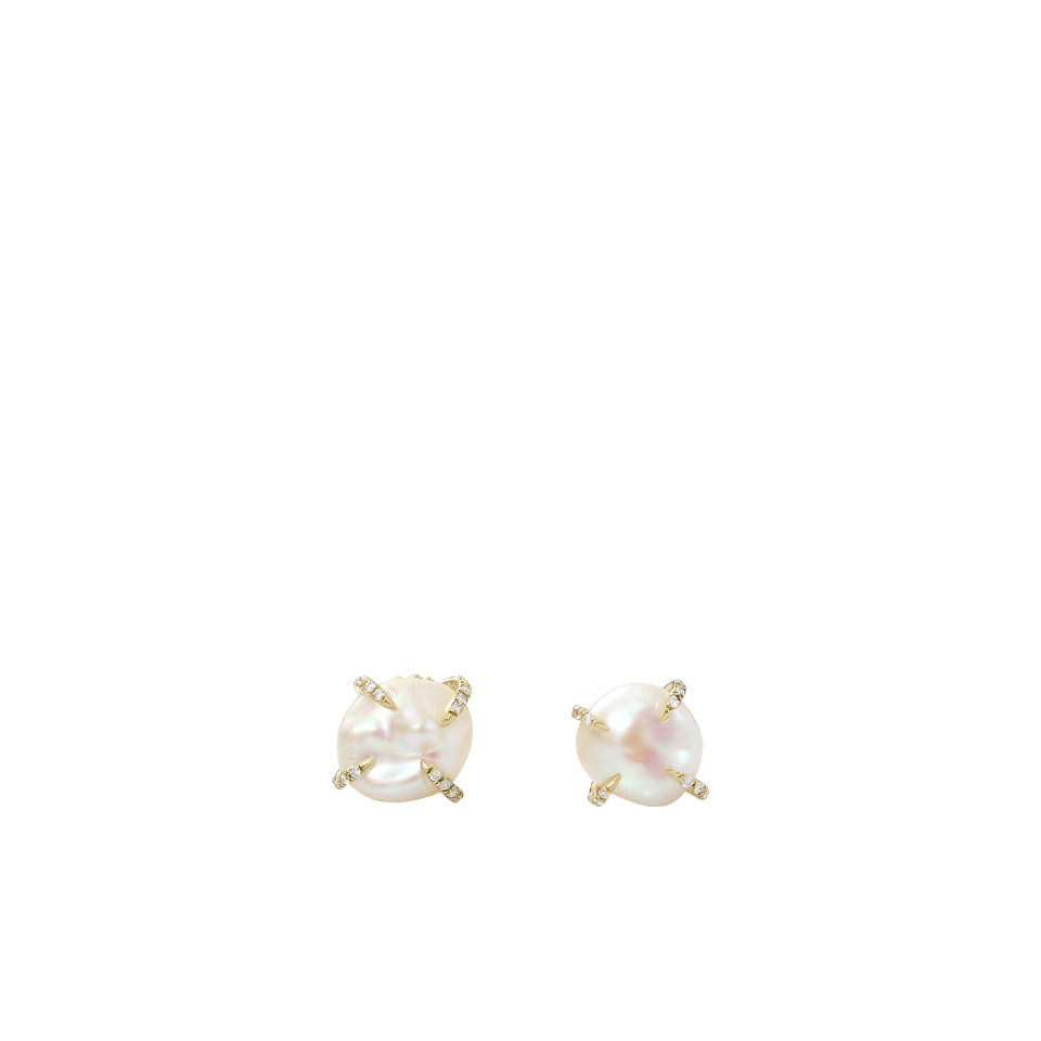 JORDAN ALEXANDER-Keshi Pearl And Diamond Earrings-YELLOW GOLD
