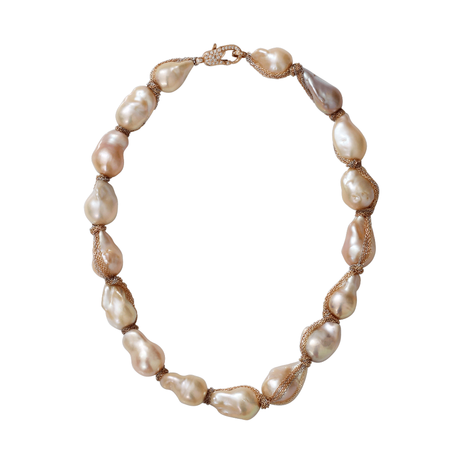 JORDAN ALEXANDER-Beige Baroque Pearl Necklace-ROSE GOLD