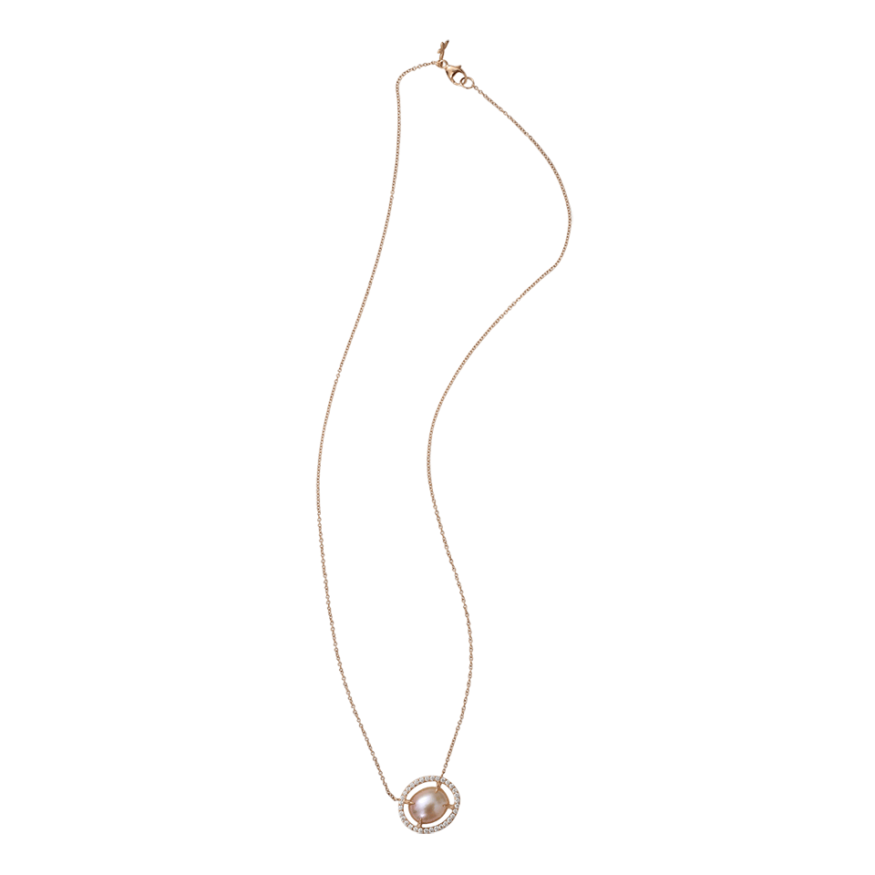 JORDAN ALEXANDER-Natural Color Freshwater Pearl Slice Necklace-ROSE GOLD