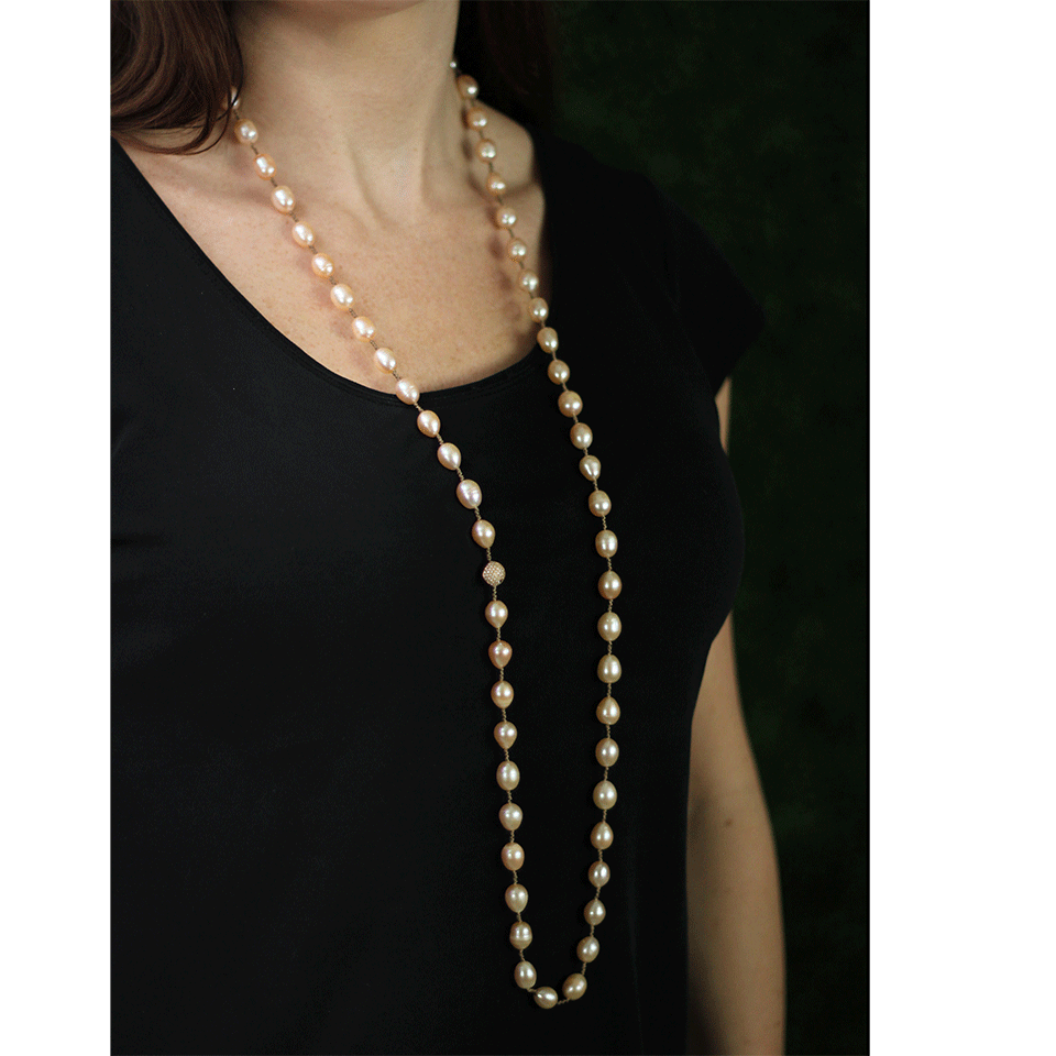 JORDAN ALEXANDER-Natural Freshwater Pearl Necklace-ROSE GOLD