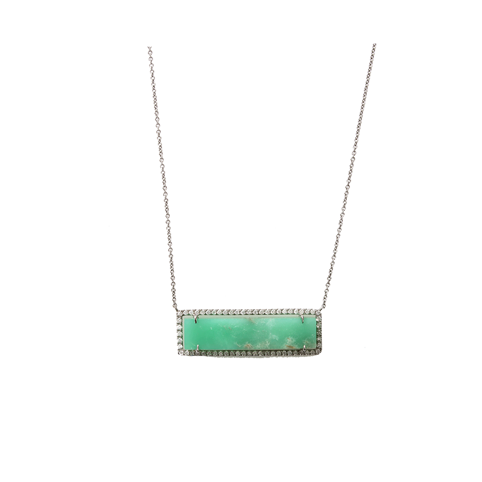 JORDAN ALEXANDER-Chrysoprase Bar Necklace-WHITE GOLD