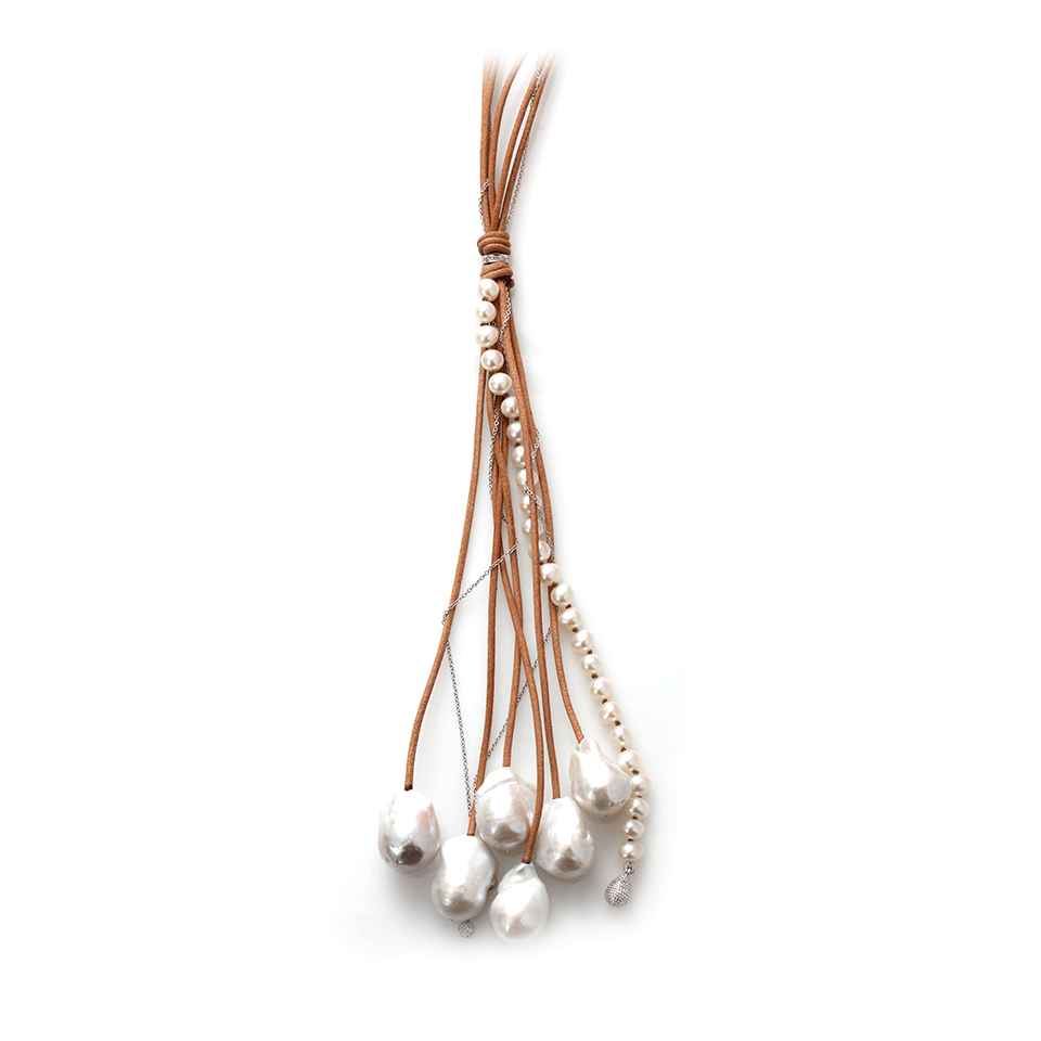 JORDAN ALEXANDER-White Baroque Pearl Tassel Necklace-WHITE GOLD