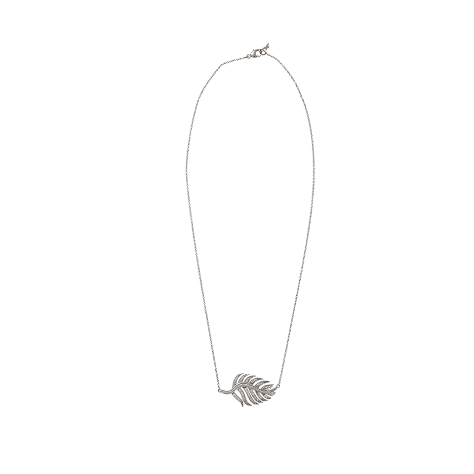 JORDAN ALEXANDER-Diamond Pave Leaf Pendant Necklace-YELLOW GOLD