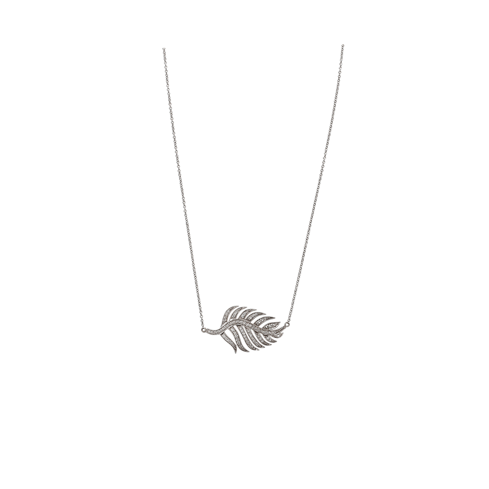 JORDAN ALEXANDER-Diamond Pave Leaf Pendant Necklace-YELLOW GOLD