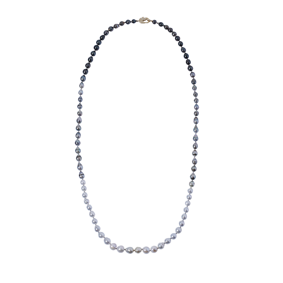 JORDAN ALEXANDER-Graduate Ombre South Sea And Tahitian Pearl Necklace-YELLOW GOLD