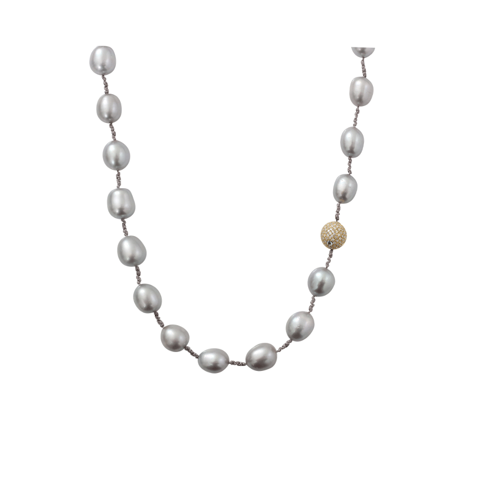 JORDAN ALEXANDER-Silver Freshwater Pearl Necklace-YELLOW GOLD