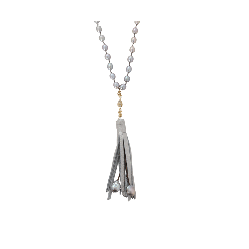 JORDAN ALEXANDER-Silver Freshwater Pearl Tassel Necklace-YELLOW GOLD