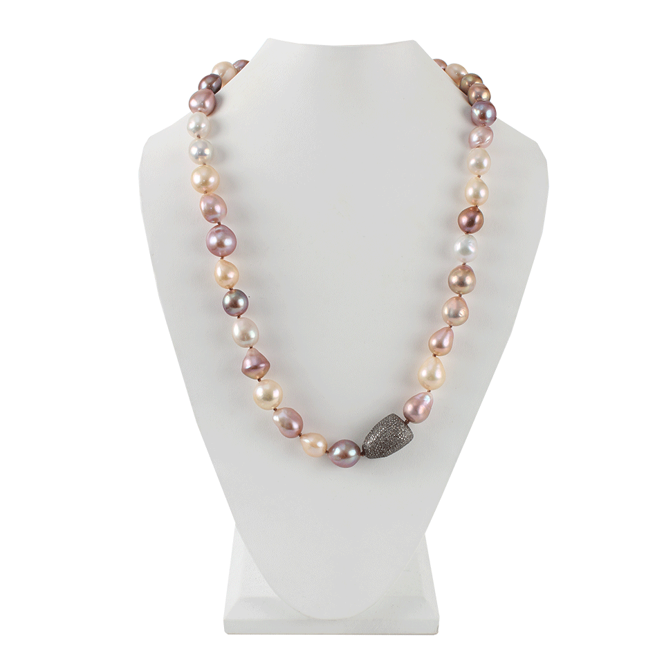 JORDAN ALEXANDER-Edison Pearl Necklace With Pave Diamond-YLW GOLD