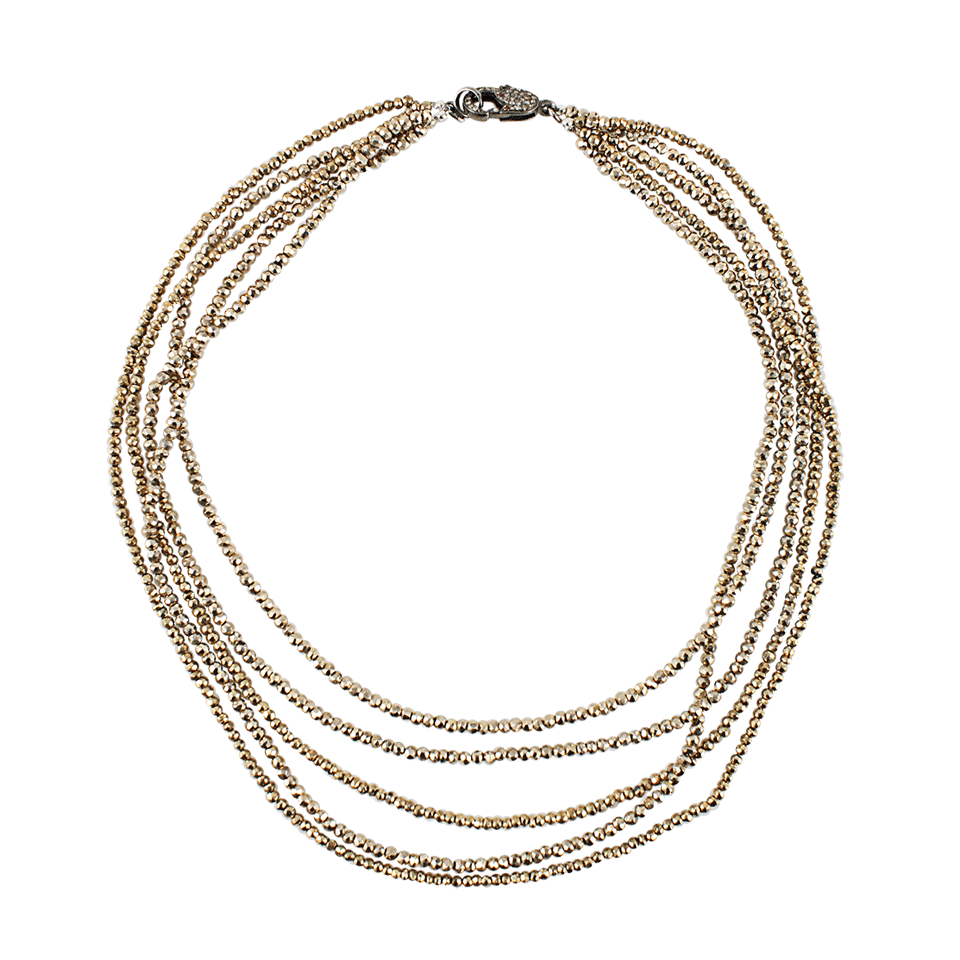 JORDAN ALEXANDER-Five Strand Gold Pyrite Necklace-YLW GOLD