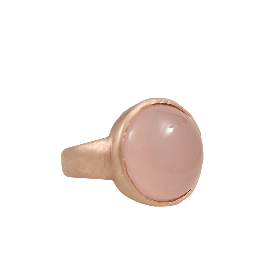 JORDAN ALEXANDER-Pink Chalcedony Cabochon Ring-ROSE GOLD
