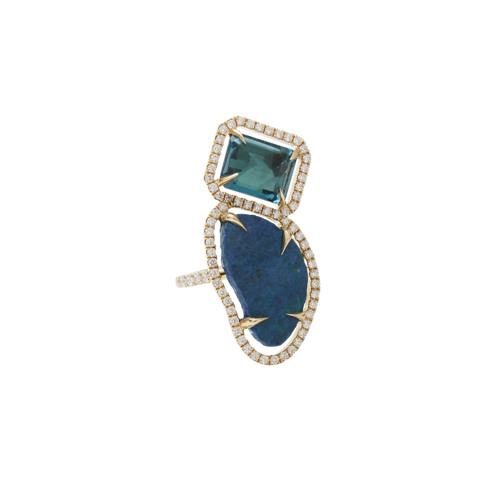JORDAN ALEXANDER-Blue-Green Azurite Ring-YELLOW GOLD