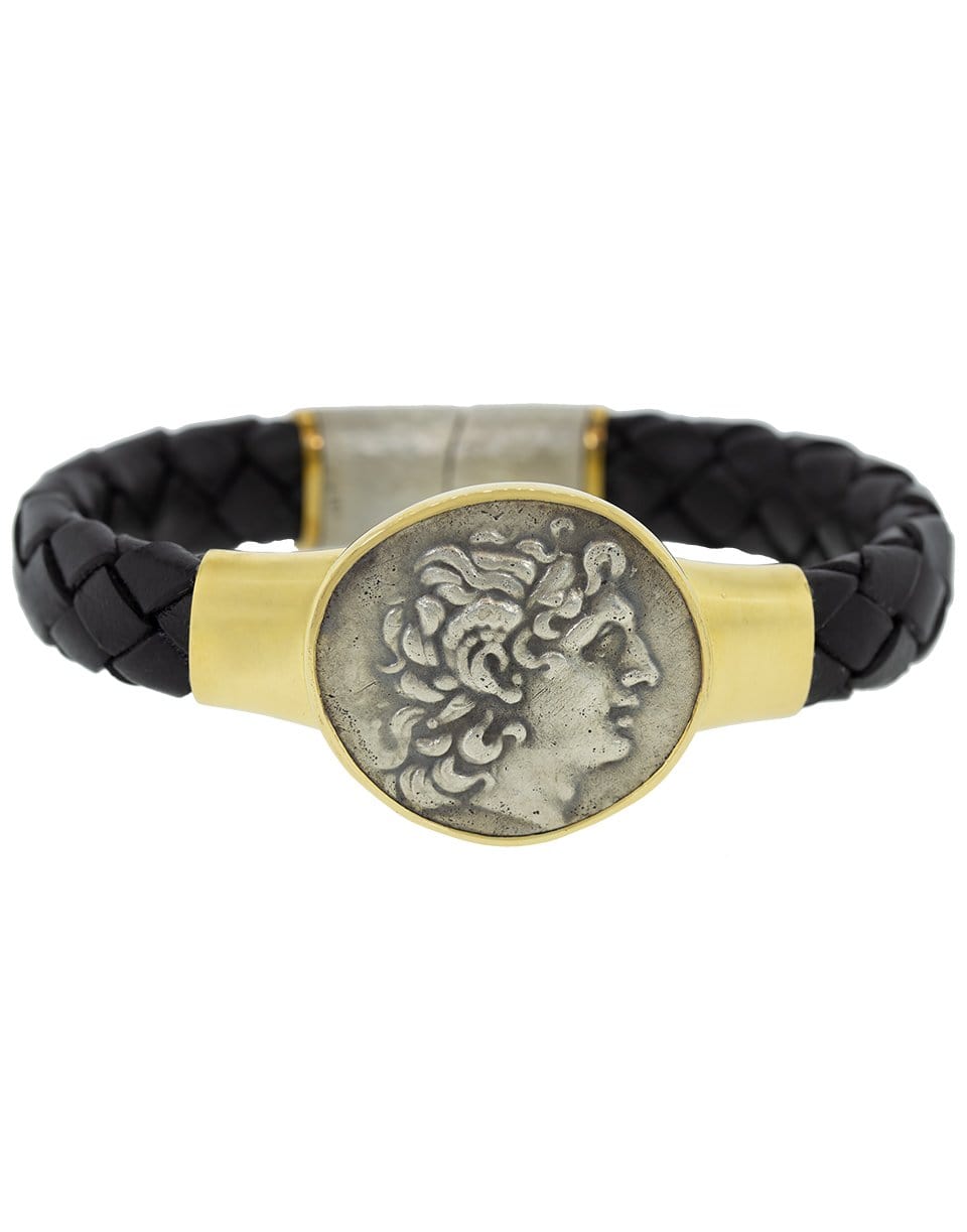 JORGE ADELER-Alexander the Great Leather Bracelet-YELLOW GOLD
