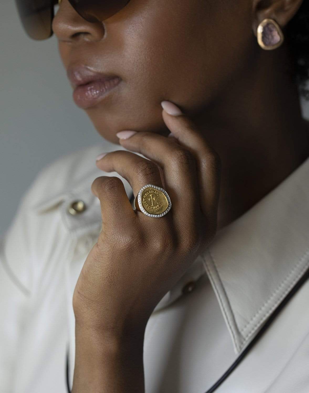 JORGE ADELER-Victory Coin Diamond Ring-YELLOW GOLD