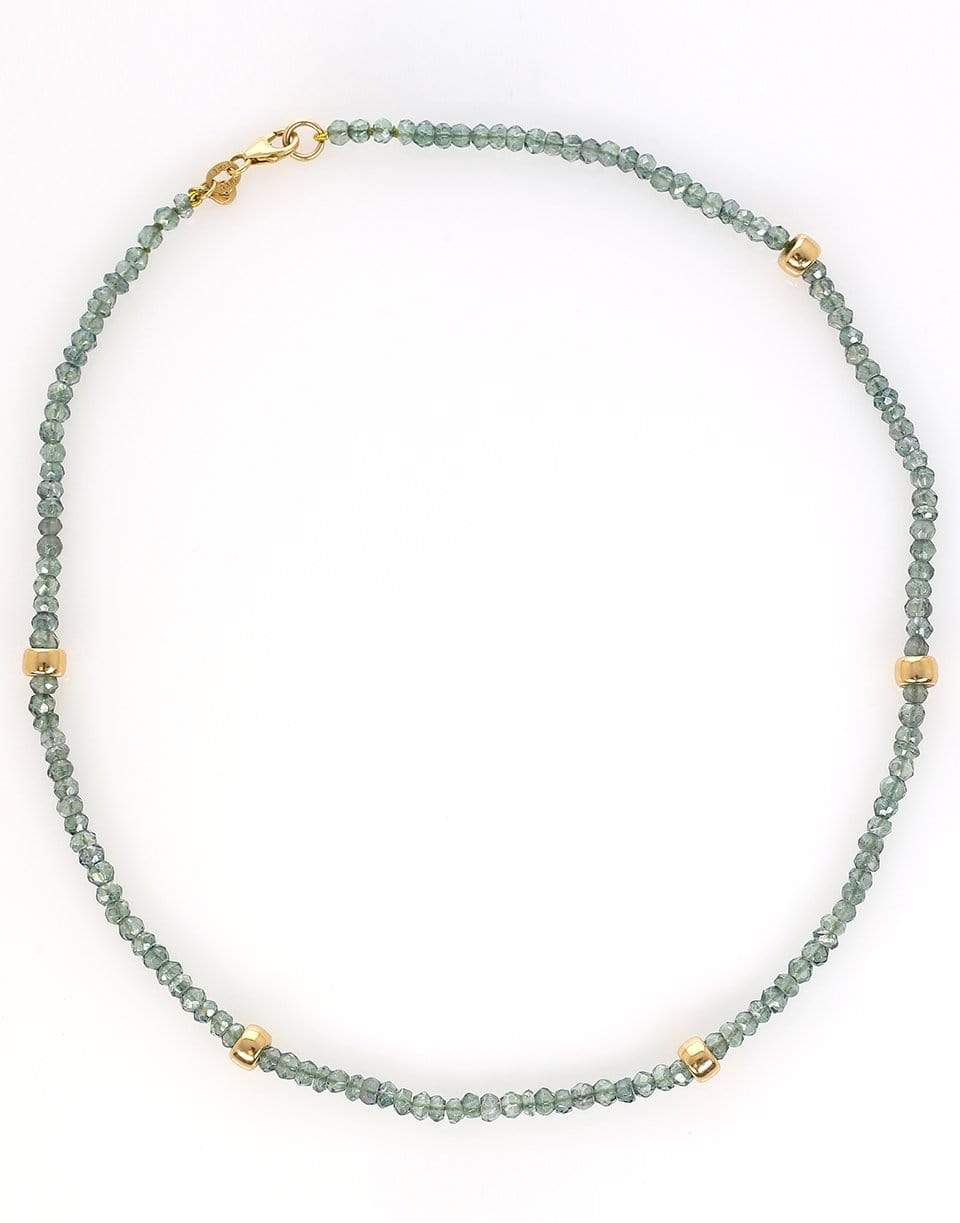 JORGE ADELER-Green Quartz and Gold Bead Necklace-YELLOW GOLD