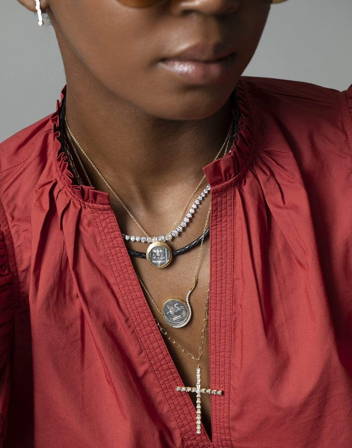 JORGE ADELER-Rhodes Coin Necklace-YELLOW GOLD