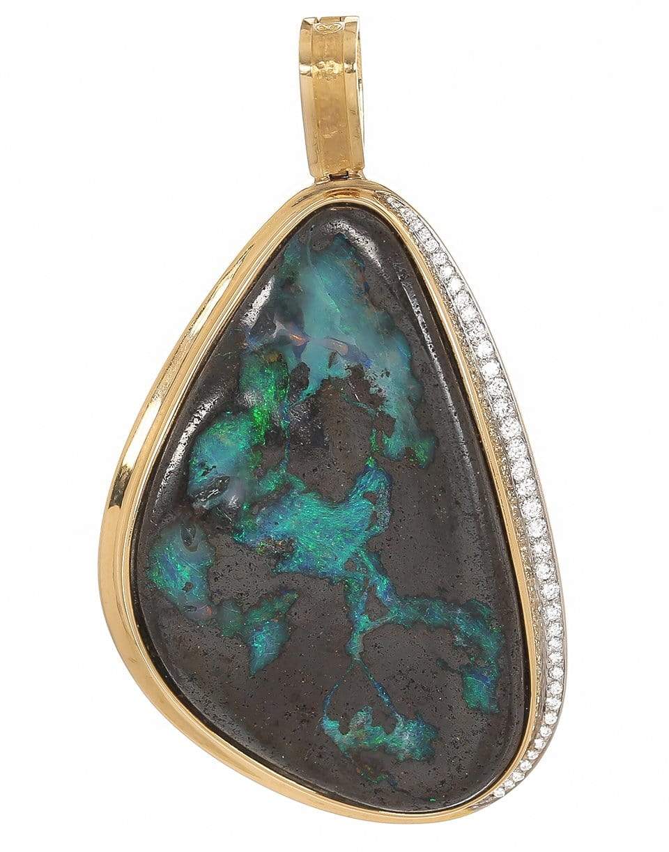 JORGE ADELER-Boulder Opal and Diamond Pendant-YELLOW GOLD