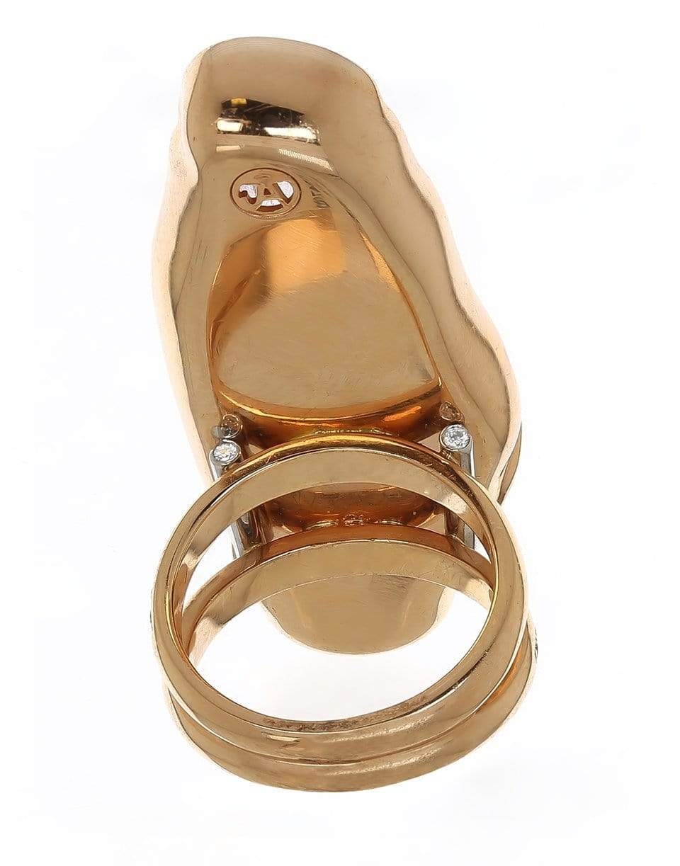 JORGE ADELER-Raw Kunzite and Diamond Ring-ROSE GOLD