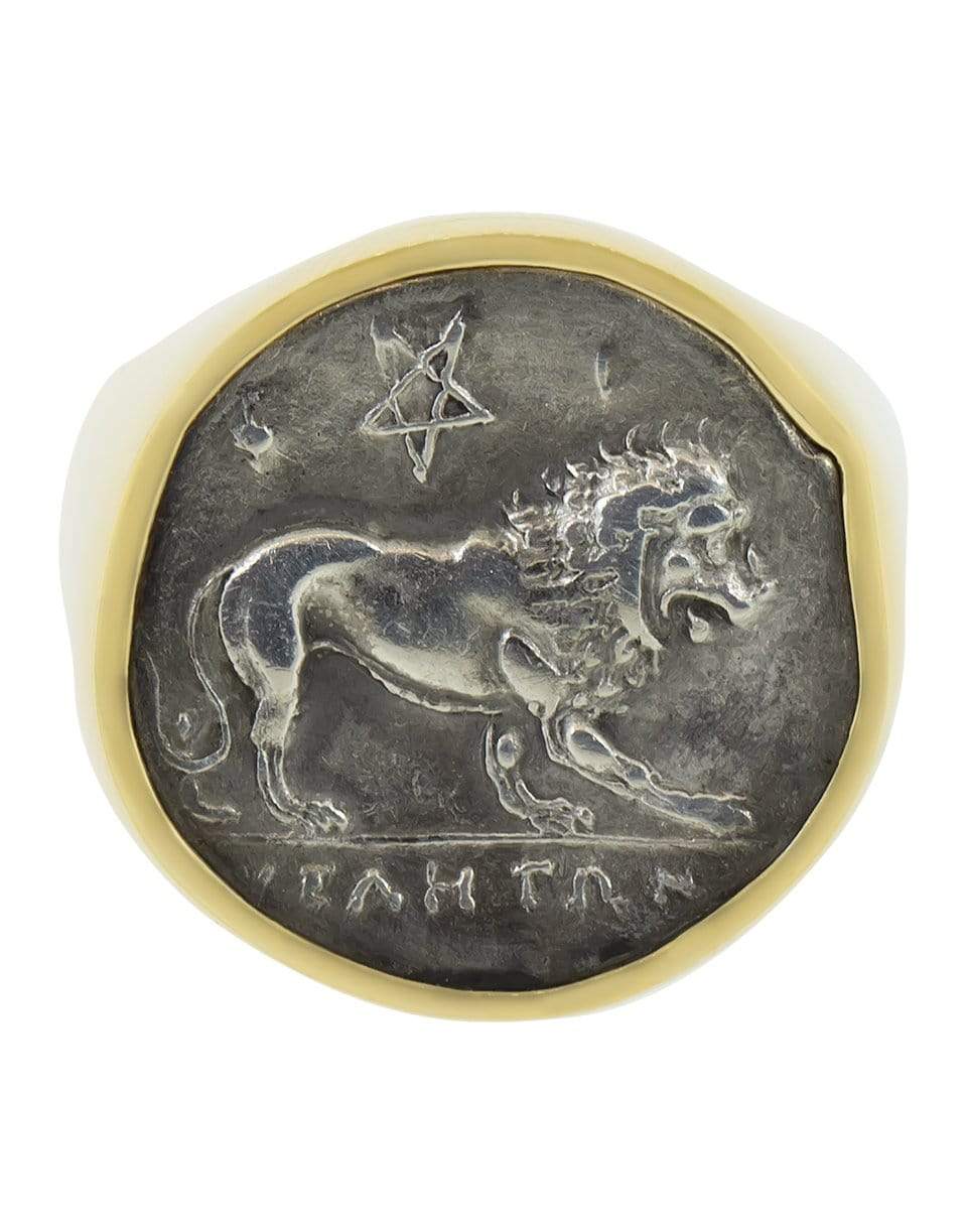 JORGE ADELER-Lion Coin Ring-YELLOW GOLD