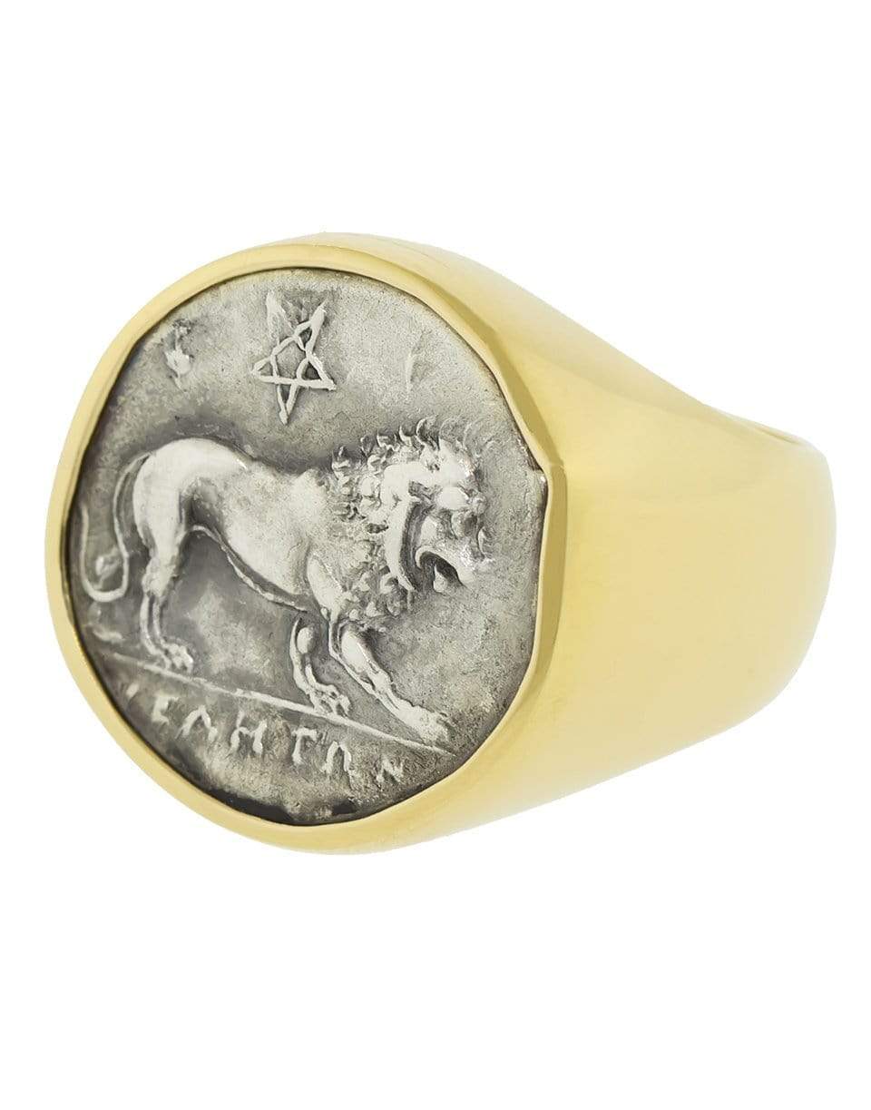 JORGE ADELER-Lion Coin Ring-YELLOW GOLD