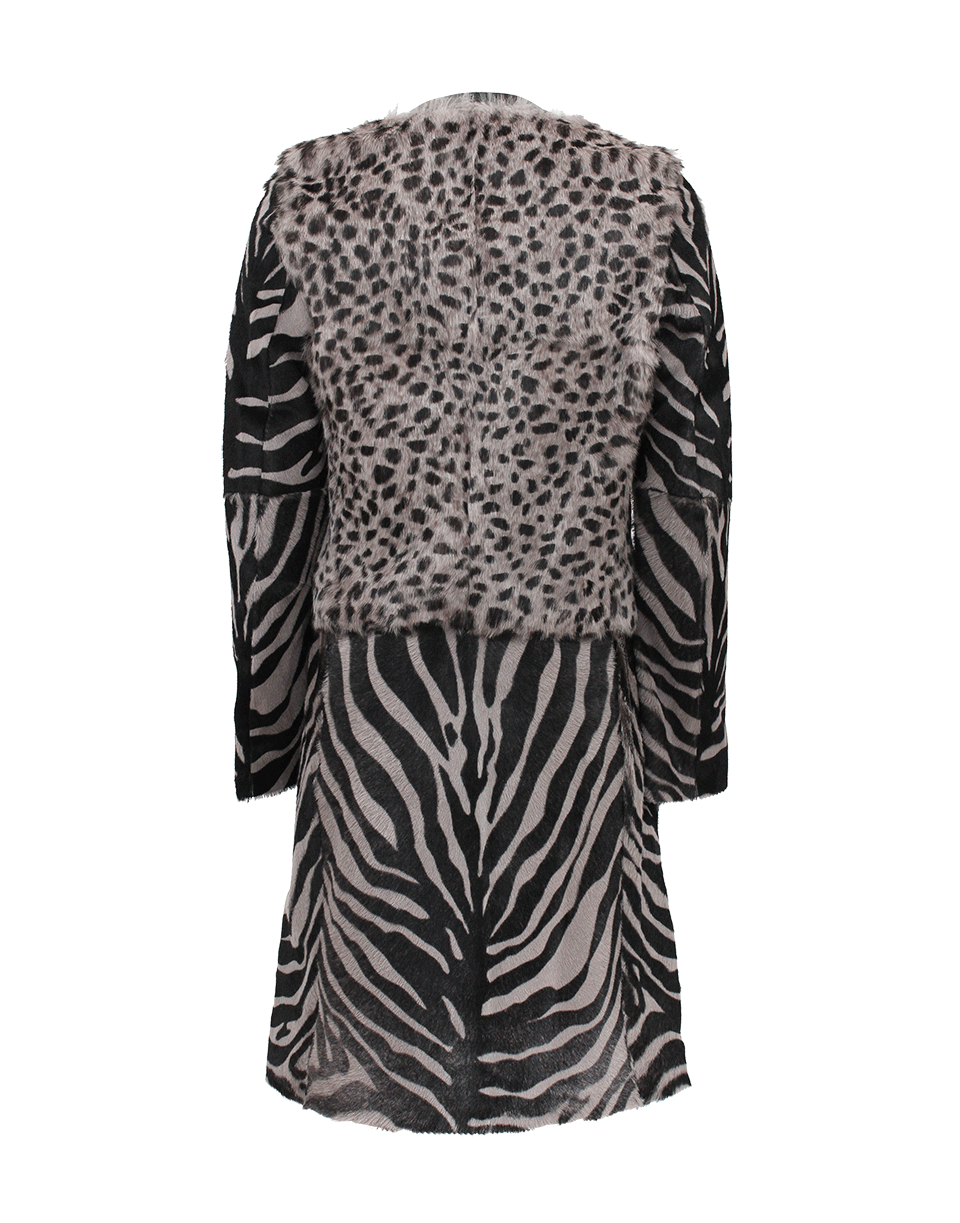 JOSEPH LIMITED-Long Fur Leather Coat-