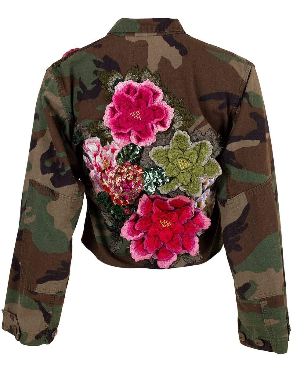 JOSIE BRUNO VINTAGE-Cropped Embellished Military Jacket-