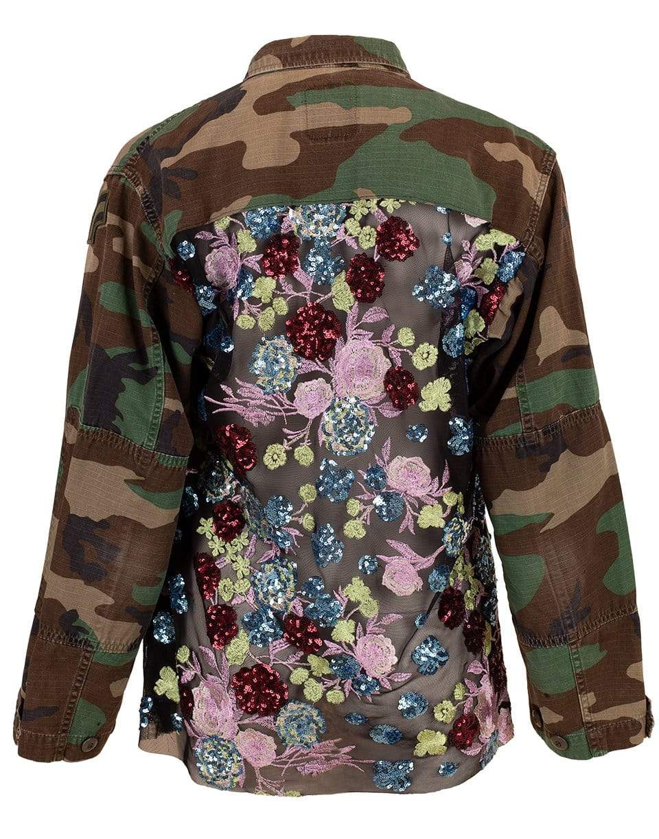 JOSIE BRUNO VINTAGE-Embellished Military Jacket-