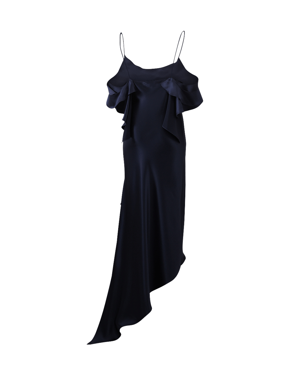 JUAN CARLOS OBANDO-Spiral Bias Dress-MIDNITE