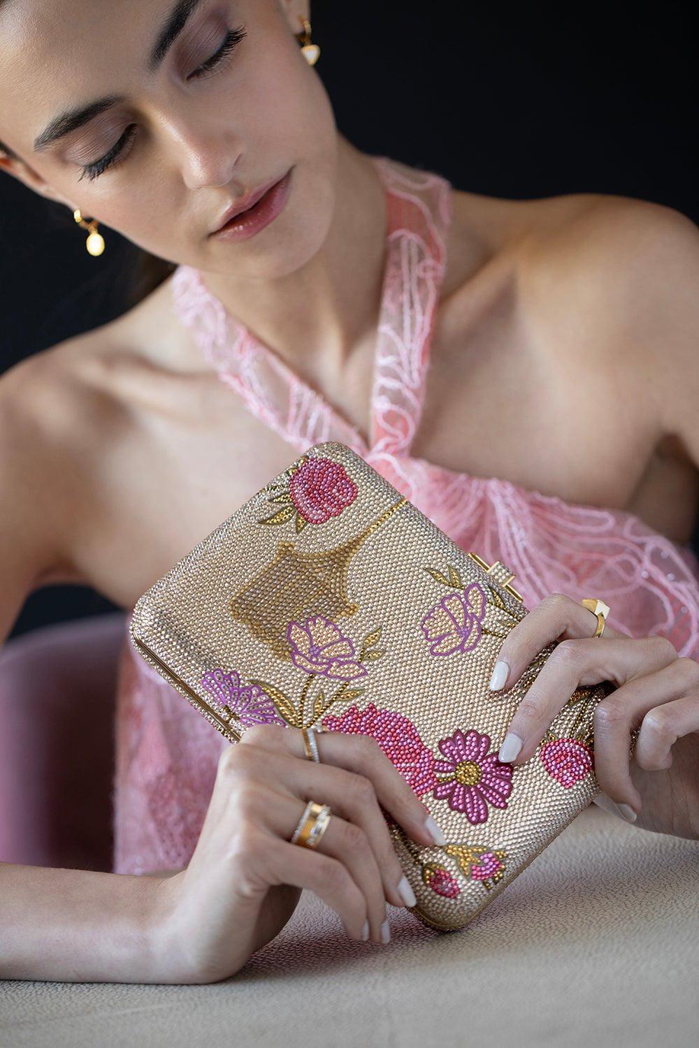 JUDITH LEIBER-Slim Slide Clutch-BOTANICA
