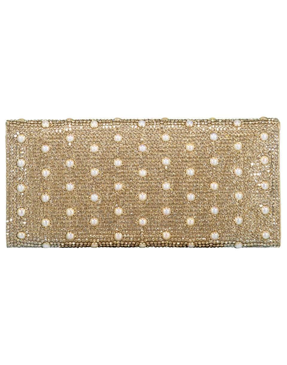 JUDITH LEIBER-Envelope Crystal Clutch-CHAMPAGN