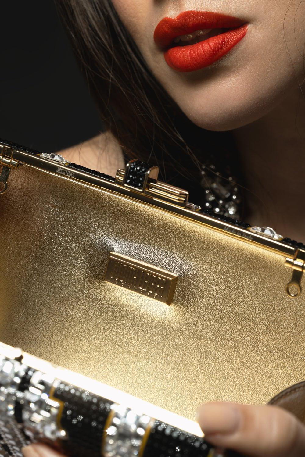 JUDITH LEIBER-Slim Slide Clutch - Champagne Jet Multi-CHJETMLT