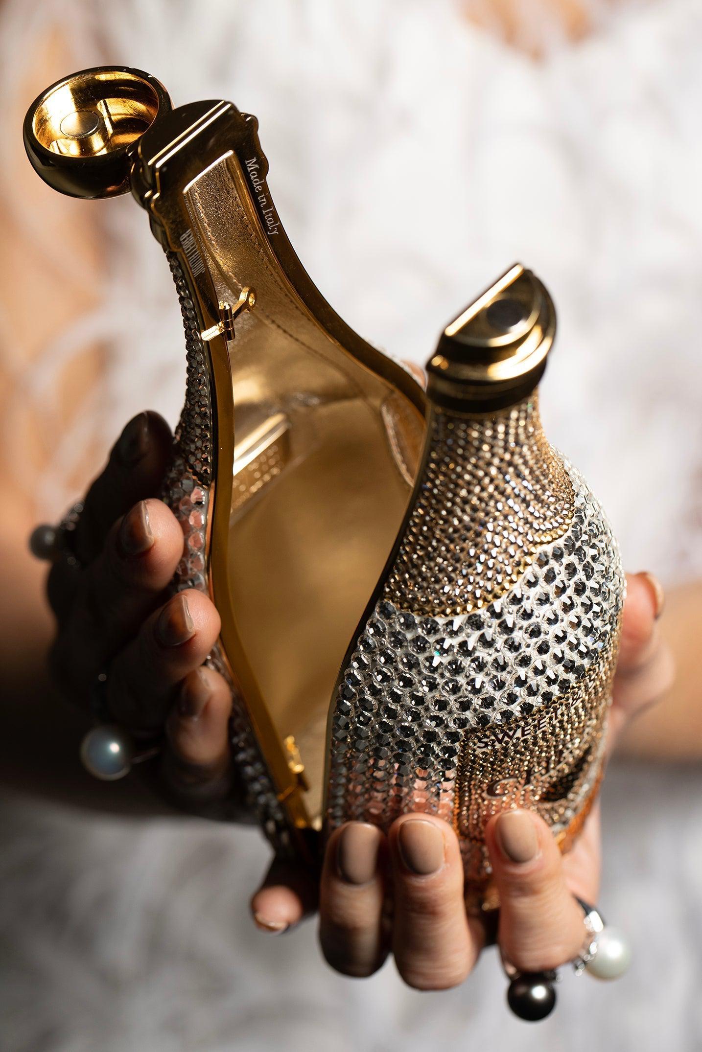 JUDITH LEIBER-Bottle Forever Clutch-CHMPGMUL